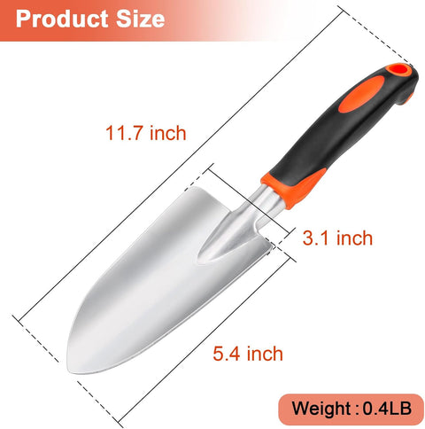 Garden Shovel Garden Hand Trowel, Heavy Duty Hand Shovel with Ergonomic Handle + Garden Tool Set, 2 Pack Heavy Duty Gardening Tools Set