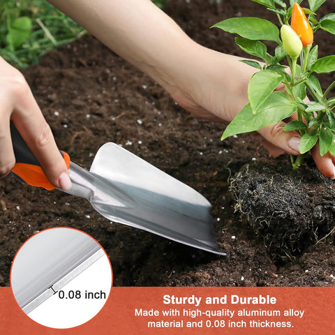 Garden Shovel Garden Hand Trowel, Heavy Duty Hand Shovel with Ergonomic Handle + Garden Tool Set, 2 Pack Heavy Duty Gardening Tools Set