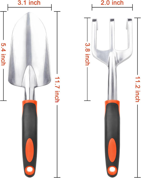 Garden Shovel Garden Hand Trowel, Heavy Duty Hand Shovel with Ergonomic Handle + Garden Tool Set, 2 Pack Heavy Duty Gardening Tools Set