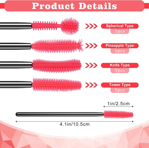 20Pcs Sewing Machine Cleaning Brushes,4 Different Type Reusable Silicone Long Handle Dense Bristles Cleaning Tools for Sewing Machine Internal and Spool Area Machine Parts/Crevice/Dust Clean
