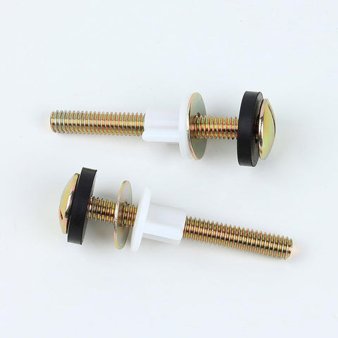 2 PCS Toilet Seat Screws Replacement Kit, Heavy Duty Toilet Seat Fastener with Plastic Nut and Metal and Rubber Washers, Universal Toilet Seat Bolt and Screw Set for Top Mount Toilet Seat Hinge