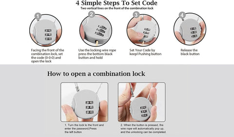 4 Pack Combination Padlock 3 Digit Luggage Lock Suitcase Lock, Outdoor Combination Lock Waterproof Small Lock for School, Gym Locker, Travel Bag (Multicolor)