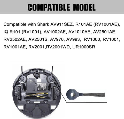 Replacement Side Brushes Compatible with Shark Vacuum Cleaner ION Robot IQ R101AE(RV1001AE), IQ R101(RV1001), RV1000 AV911S AV2501AE RV2502AE AI AV2501S, AV2501AE, RV2502AE, RV2520AOUS, AV2510AOUS