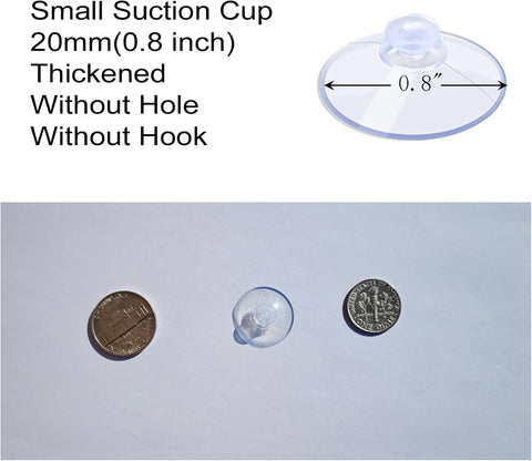 20 Packs Suction Cups 0.8 Inch Clear Sucker Pads Without Hook for Glass Home Organization Decoration