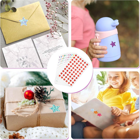 3000 PCS Star Stickers, 0.6" Sparkly Holographic Stickers, Kids Rewards Holographic Colors Sticker, Foil Star Sticker for Behavior Chart, Student Planner, School Classroom Teacher Supplies, DIY