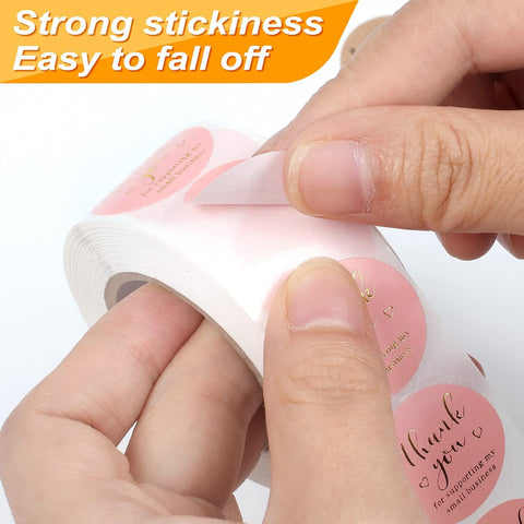 Thank You Round Stickers for Supporting My Small Biness Adhesive Labels, 3-Color, 1inch (2000Pcs, 4 Rolls, Each roll 500Pcs)