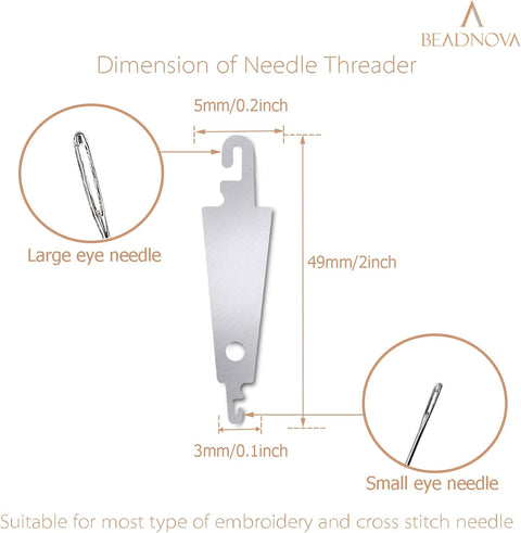 Needle Threaders 20pcs Stainless Steel Sewing Needle Threader for Hand Sewing Large Eye Cross Stitch Embroidery Craft Knitting Quilting
