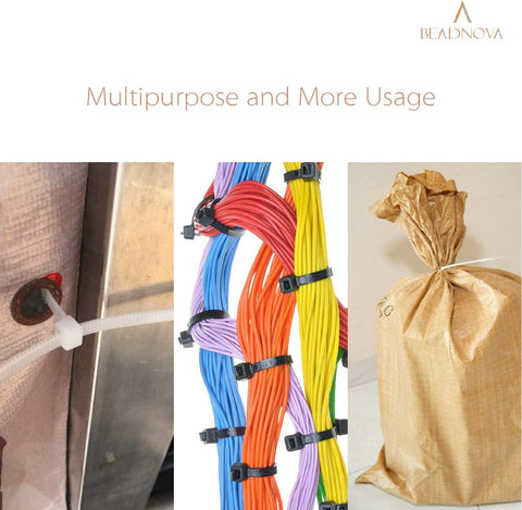 Cable Ties 100 Pcs Wraps Zip Ties Heavy Duty for Multi-Purpose(6 Inch, Black and White, 50pcs for Each)
