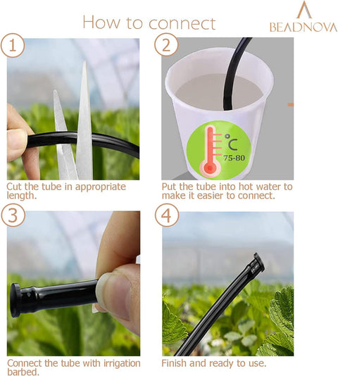 Drip Irrigation Connectors 30 Pcs 1/4 Inch Barbed Drip Line Plugs End Plugs Irrigation Connectors for 1/4 Inch Tubing Water Tubing Gardening Supplies (30pcs)