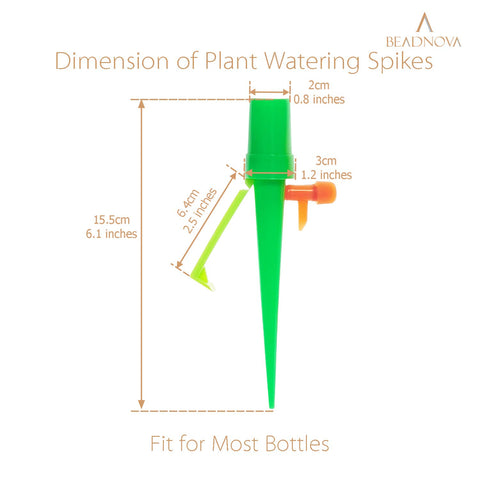 Plant Self Watering Spikes Automatic Irrigation Equipment Adjtable Self Watering Spikes for Plants with Slow Release Control Valve (Orange Green, 6pcs)