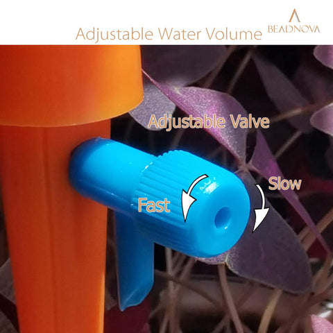 Plant Self Watering Spikes Automatic Irrigation Equipment Adjtable Self Watering Spikes for Plants with Slow Release Control Valve (Orange Green, 6pcs)