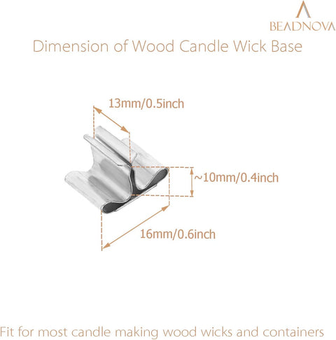 Wood Candle Wick Tabs 30pcs Wood Wick Stainer Tabs for Candle Making and DIY (16mm/ 0.6 inch)