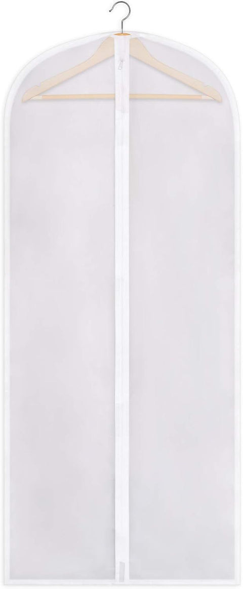 Zippered Garment Bag, Large 53 x 23 inches, Dress Bag for Gowns, Suits, Jackets, Dresses, Hanging Clothing Storage Bag, Water Repellent, Dust Proof, Clear (1 Pack)