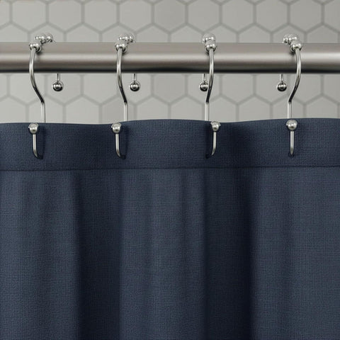 12 Pack Shower Curtain Hooks, Heavy Duty Coated Stainless Steel, Rustproof and Corrosion Resistant, Smooth Glide Double Hooks for Standard Shower Rods, Chrome (12 Pack)