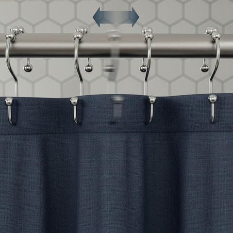 12 Pack Shower Curtain Hooks, Heavy Duty Coated Stainless Steel, Rustproof and Corrosion Resistant, Smooth Glide Double Hooks for Standard Shower Rods, Chrome (12 Pack)