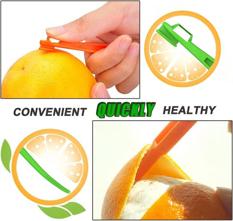 Orange Citrus Peelers Citrus Lemon Citrus Peel Cutter Plastic Easy Slicer Cutter Peeler Remover Opener Kitchen Accessories Knife Cooking Tool Kitchen Gadget (Multiple 2 Pack)