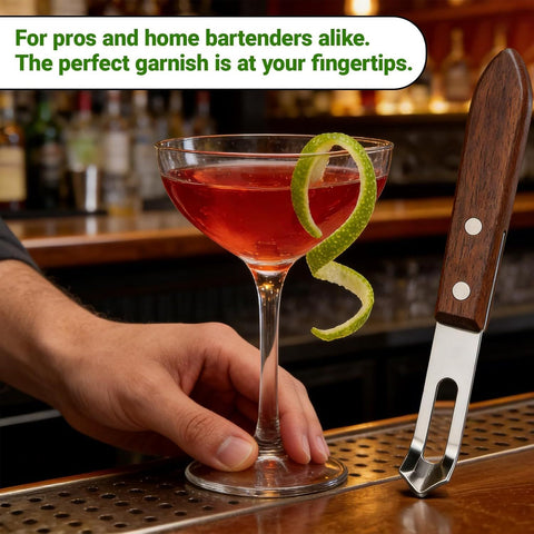1PCS Citrus Zester and Orange Peeler Tools, Channel Knife, Walnut Wood and Stainless Steel Bar Peeler Tool, Channel Knife for Bartenders & Home Mixologists, Craft Cocktails (5.59 x 0.86'')