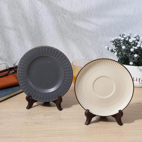 2 Pcs 3.94in Wooden Easel Plate Holder, Decorative Wooden Display Stand, Folding Small Easels for Display, Brown Small Picture Stands for Display Picture Frame Book Dish Artwork Easels