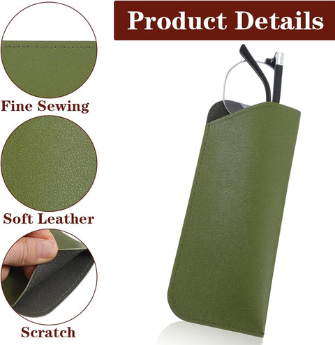 8 Pack Soft Glasses Case, 6.89 X 2.95 Inch Soft Leather Glasses Pouch, Portable Thin Eyeglasses Case for Women Men Travelling Reading