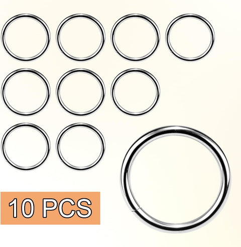 CooBigo 10 Pack 1" O Rings Buckles for Webbing Straps Collars Purses Bags Hardware - Silver