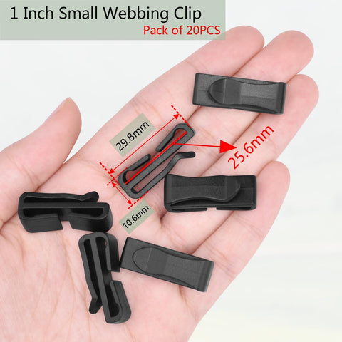 CooBigo Plastic Webbing Ending Clip, Tactical Molle Belt Clip Hook, Hiking Camping Backpack Helmet Goggle Webbing Clip