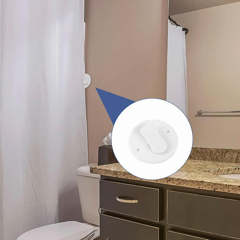 4Pcs Shower Curtain Clips Shower Splash Guard Holder Clear Self Adhesive Windproof Splash Clips Bathroom Curtain Weight Clip for Home