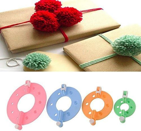 Yansanido Pack of 8(4 Sizes) Essential Pom-pom Maker for Fluff Ball Weaver Needle Knitting DIY Tool (8piece-4 Size)