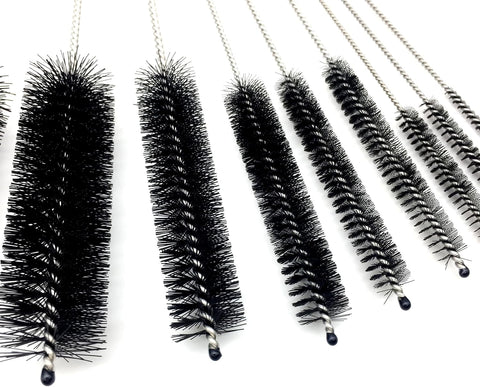 10 Piece Stainless Steel Straw Cleaning Brush Set - Durable Nylon Bristles - Multi-Size for Reusable Straws, Sippy Cups, and Narrow Neck Containers