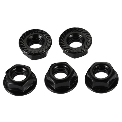 M10-1.5 Serrated Flange Hex Nuts Flanged Locknuts, 304 Stainless Steel 18-8, Black Finish, Pack of 25