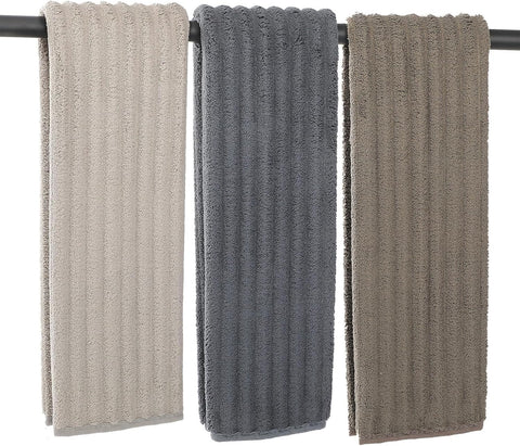 Luxury 3-Piece Quick-Dry Small Bath Towel Set – Ultra Soft Microfiber Hand Towels for Bathroom, Bar, Pool, Gym & Travel – Elegant Twill Design(14”x 29.6”)