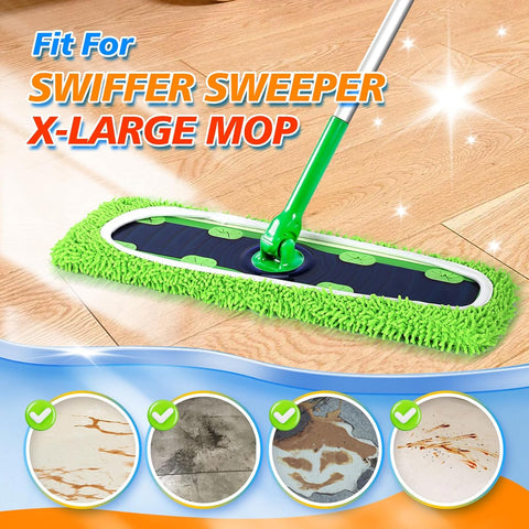 Reusable Microfiber Pads for Swiffer XL Mop - 2 Pack XL Dry Sweeping Cloths & Wet Pads Refills - X-Large Heavy Duty Mopping Cloths for Floor Mopping and Sweeping (Mop is Not Included)