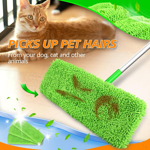 Reusable Microfiber Pads for Swiffer XL Mop - 2 Pack XL Dry Sweeping Cloths & Wet Pads Refills - X-Large Heavy Duty Mopping Cloths for Floor Mopping and Sweeping (Mop is Not Included)