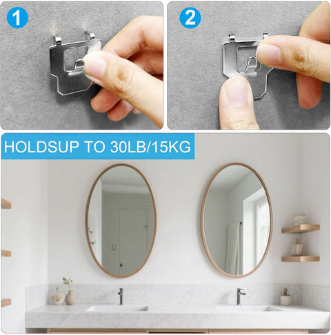 Xadnitu 30 Pieces 30LB Claw Drywall Picture Hangers for Easy Wall Picture Frames, Mirrors, Paintings, Art Hanging, Supporting in Home and Office Decoration