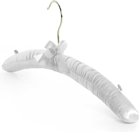 Hangerworld White 17inch Satin Padded Top Garment Wedding Clothes Coat Hangers with Buttons