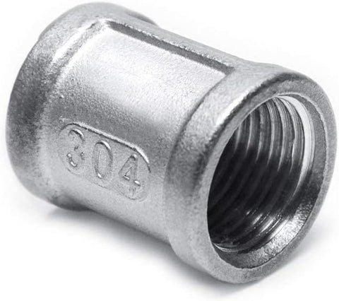 3/4" Female NPT Coupling, 1-1/2" Length Stainless Steel Coupler Cast Pipe Fitting(Pack of 2)