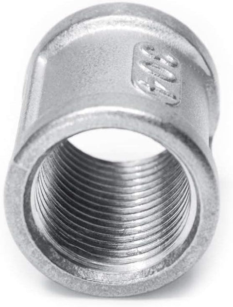 3/4" Female NPT Coupling, 1-1/2" Length Stainless Steel Coupler Cast Pipe Fitting(Pack of 2)