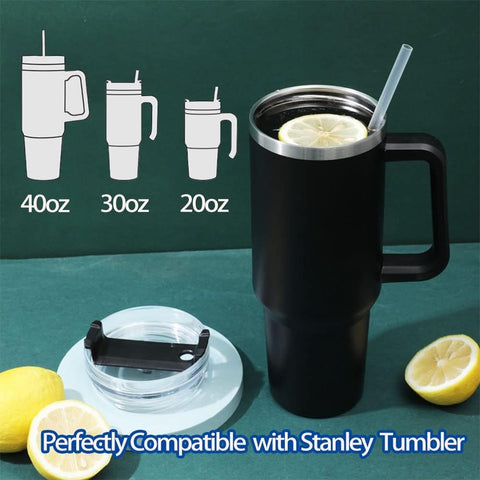 Silicone Replacement Straws for 20 30 40oz Cup, Reable Straws with Cleaning Brh Compatible with 30 40 oz Stanley Tumbler (Pack of 12)