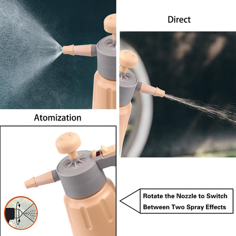 Garden Pump Sprayer, 68 oz/0.5 Gallon Hand Held Pressure Sprayer with Safety Valve ＆ Adjtable Nozzle, Large Capacity Bottle Water Weed Flower Plant Lawn Home Washing Spray 2L(Salmon Pink)