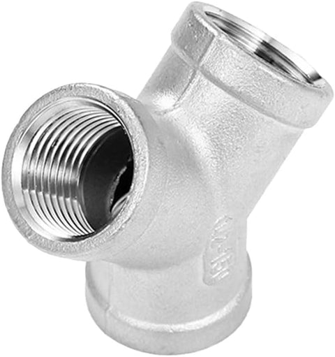 1/2" Female NPT Y Shape Adapter Cast Pipe Fitting 304 Stainless Steel 3 Way Connector (Pack of 2)