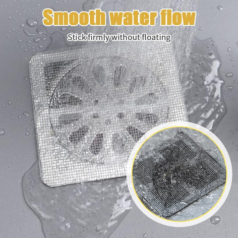 Disposable Hair Drain Stickers, 2024 New Disposable Shower Drain Cover Hair Catcher Bathroom Shower Drain Stickers, Shower Drain Mesh Stickers Floor Drain Sticker for Kitchen Bathroom Tub (10)