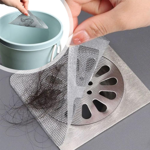 Disposable Hair Drain Stickers, 2024 New Disposable Shower Drain Cover Hair Catcher Bathroom Shower Drain Stickers, Shower Drain Mesh Stickers Floor Drain Sticker for Kitchen Bathroom Tub (10)