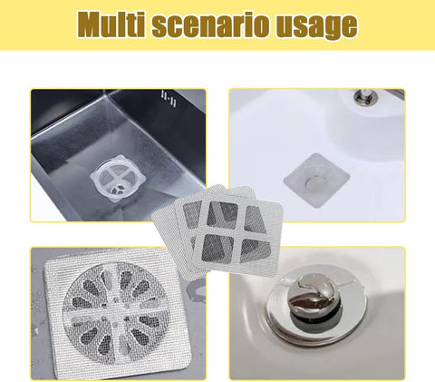 Disposable Hair Drain Stickers, 2024 New Disposable Shower Drain Cover Hair Catcher Bathroom Shower Drain Stickers, Shower Drain Mesh Stickers Floor Drain Sticker for Kitchen Bathroom Tub (10)