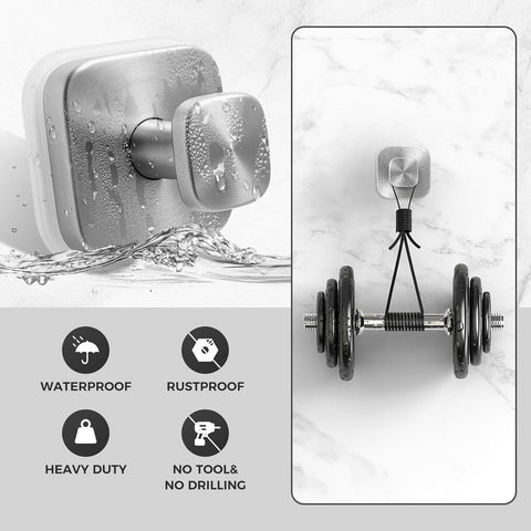 Shower Hooks for Inside Shower,Reable Suction Cup Hooks for Glass Window,Mirror,Removable Towel Hooks for Bathroom,2 Pack(Silver)