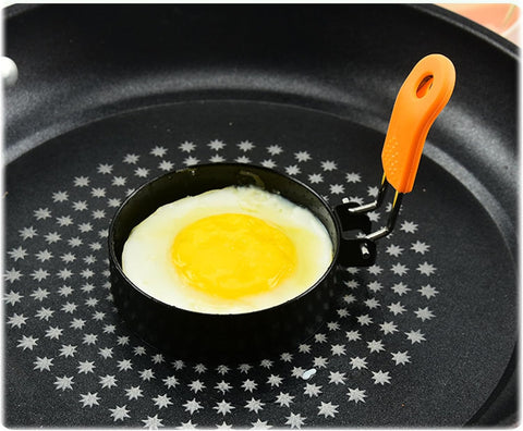 3.5" Egg Rings Set of 4 with Silicone Handle, Large Ring for Frying Eggs, Round Mold for English Muffins - Griddle Cooking Shaper for Indoor Camping Breakfast Sandwiches w/Silicone Oil Brh