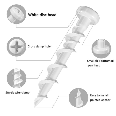 (100 pcs) Pan Head Drywall Anchors 1-1/4" White Anti Rt Coating, Bolt Anchor, Duty Hollow Wall Anchors