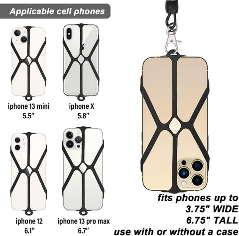 2 Pcs Phone Lanyard Strap with Carabiner – Drop-Prevention Accessory for Outdoor Activities like Ski, Hike, Bike, Fish & Climb – Compatible with Most Smartphones