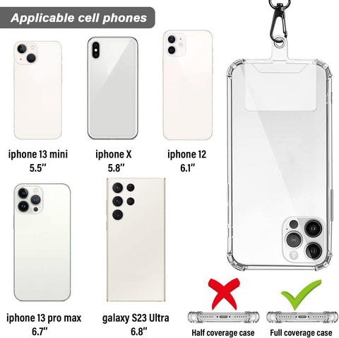 2 Pcs Phone Lanyard Strap with Carabiner – Drop-Prevention Accessory for Outdoor Activities like Ski, Hike, Bike, Fish & Climb – Compatible with Most Smartphones