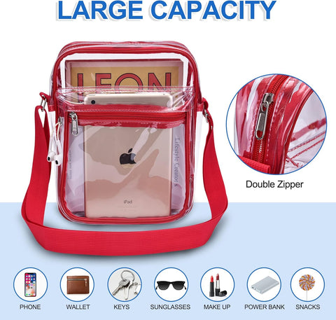 Clear Purse for Stadium Events Clear Messenger Bag for Men and Women
