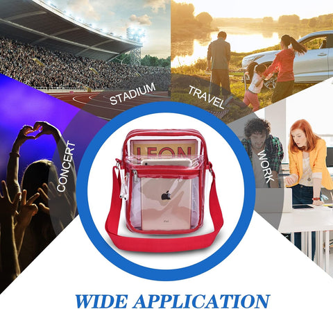 Clear Purse for Stadium Events Clear Messenger Bag for Men and Women