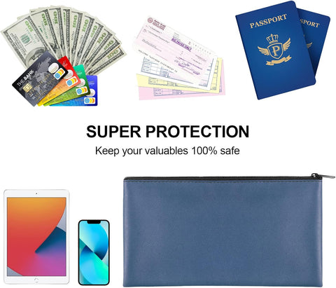 4 Pieces Money Bags With Zipper, 11x6.1 inch Money Pouch, Bank Bag, Cash Bag, Check Wallet, Cosmetics(navy)